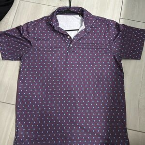 Turtleson Golf Polo - Medium. Blue/red